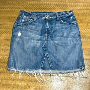 7 for all Mankind distressed denim Jean skirt size 26 waist